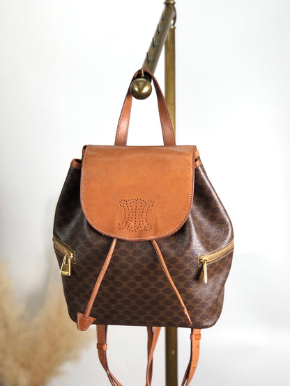 CELINE Macadam Blason Backpack Brown Vintage nmaxvd