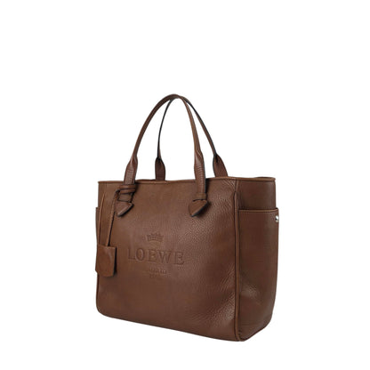 LOEWE Logo Embossed Totebag Brown Vintage 8s4u5v