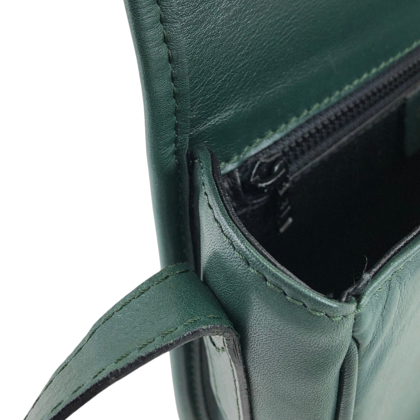 CELINE Gancini Shoulder bag Green Vintage 5xwwza