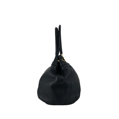 PRADA Logo Handbag Totebag Black Vintage 3ksgpr