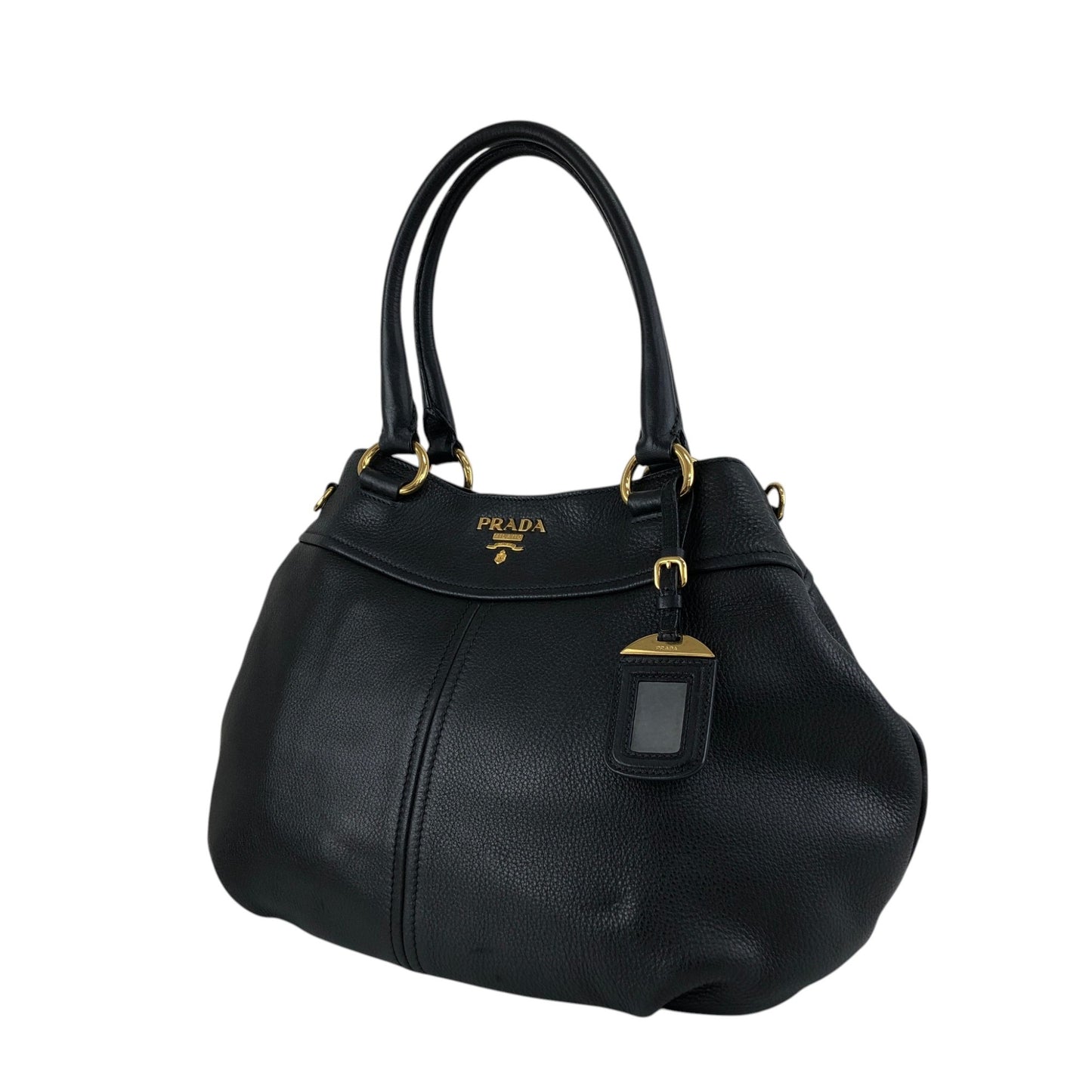 PRADA Logo Handbag Black Vintage 8mhtj6