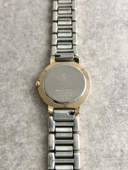 Yves Saint Laurent YSL Logo Watch Gold×Silver Vintage uavgj3