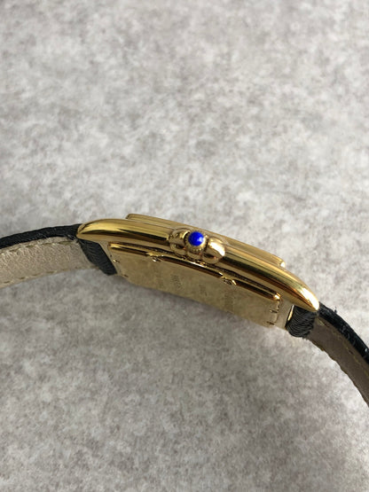 Yves Saint Laurent YSL Logo Watch Black×Gold Vintage 6utuhp