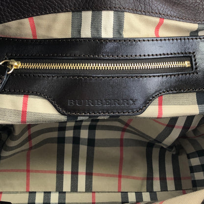 BURBERRY Logo Shoulder bag Hobobag Dark Brown Vintage czmhjj