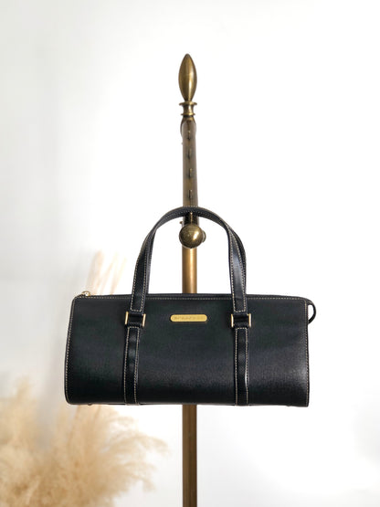 BURBERRY Logo Handbag Black Vintage vmkueb
