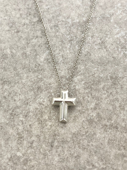 Tiffany & Co. Cross Motif SILVER925 Necklace Silver Vintage k35ft3