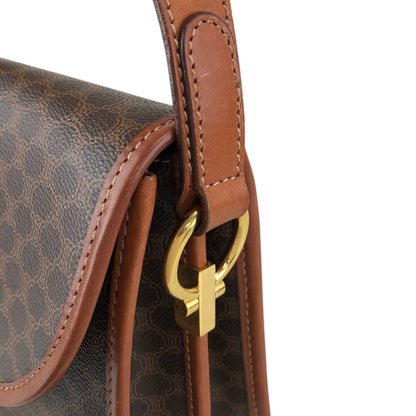 CELINE Macadam Gancini Shoulder bag Brown Vintage dkdrvy