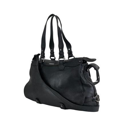 CELINE Triomphe Two-way Handbag  Shoulder bag Black Vintage 4xt5x6