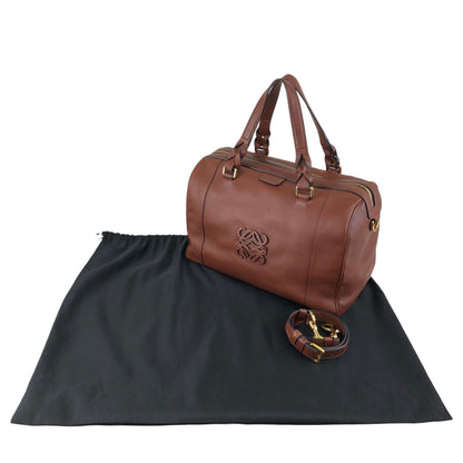 LOEWE Anagram Two-way Boston bag Shoulder bag Brown Vintage c288vn