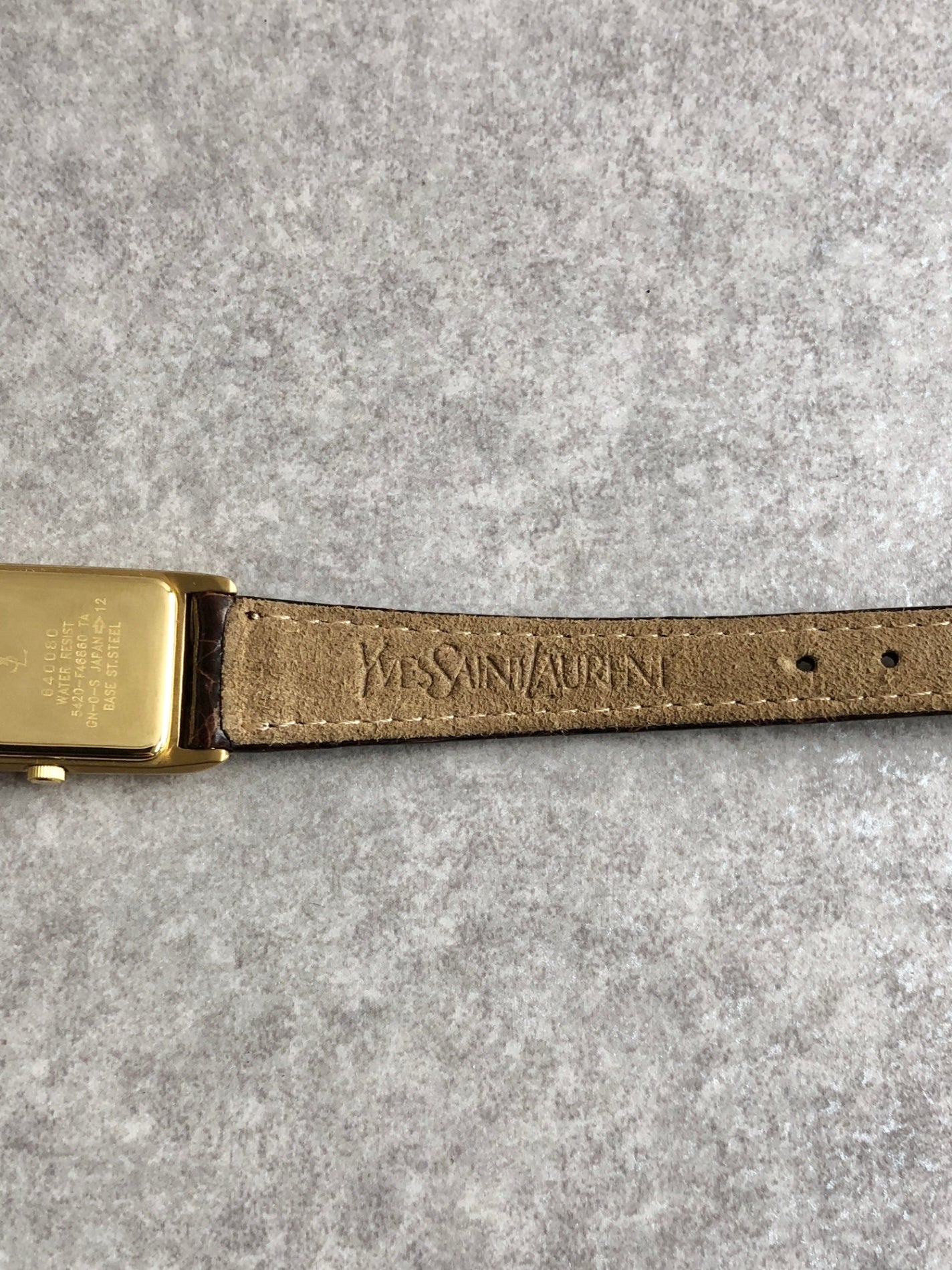 Yves Saint Laurent Watch Gold×Brown Vintage w83mtz