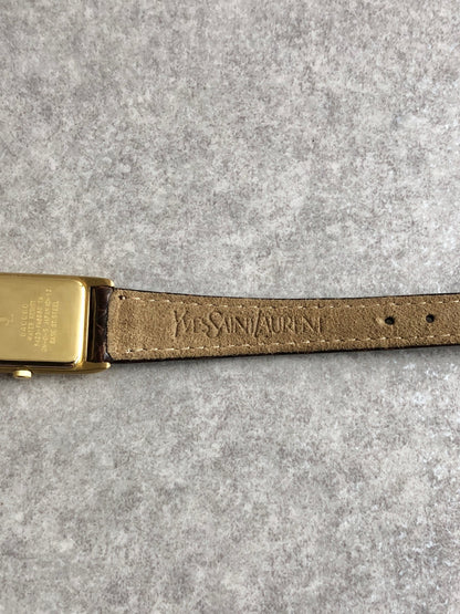 Yves Saint Laurent Watch Gold×Brown Vintage w83mtz