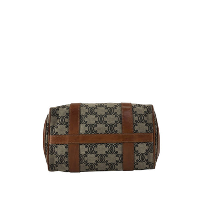 CELINE Triomphe Small Boston bag Handbag Beige Vintage btsixw