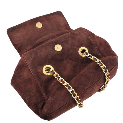 PRADA Triangle Logo Chain Shoulder bag Brown Vintage aprb7j