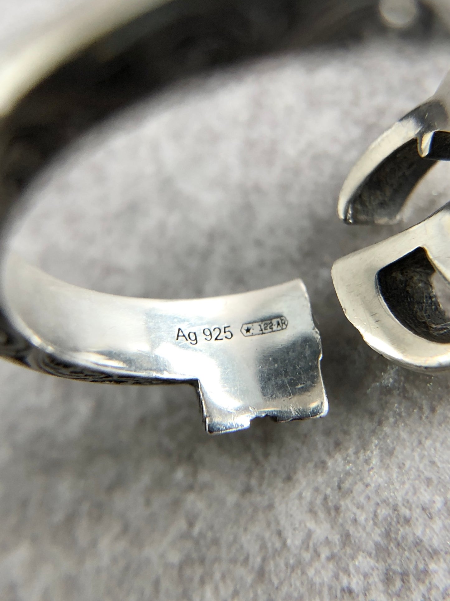 GUCCI Interlocking SILVER925  Ring Silver Vintage 7rftsk