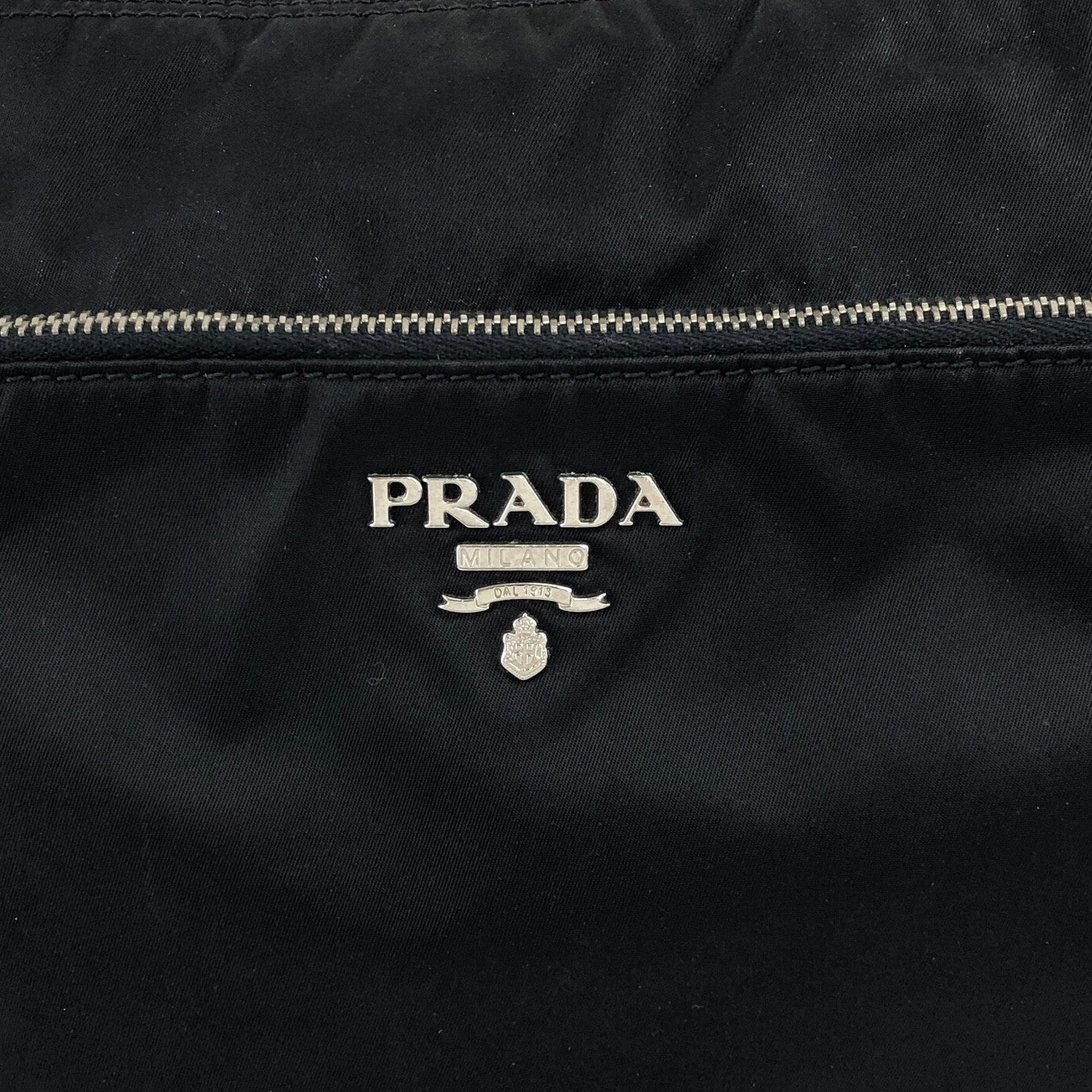 PRADA Logo Shoulder bag Black Vintage tab5kh