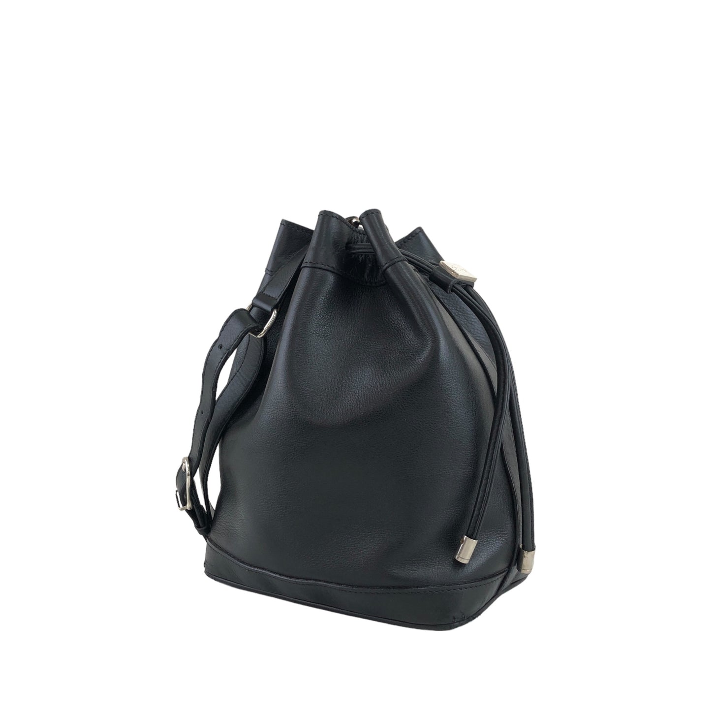 CELINE Drawstring Shoulder bag Black Vintage zazekc