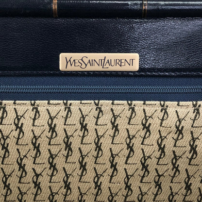 Yves Saint Laurent YSL Logo Clutch bag Navy Vintage j5mjwb