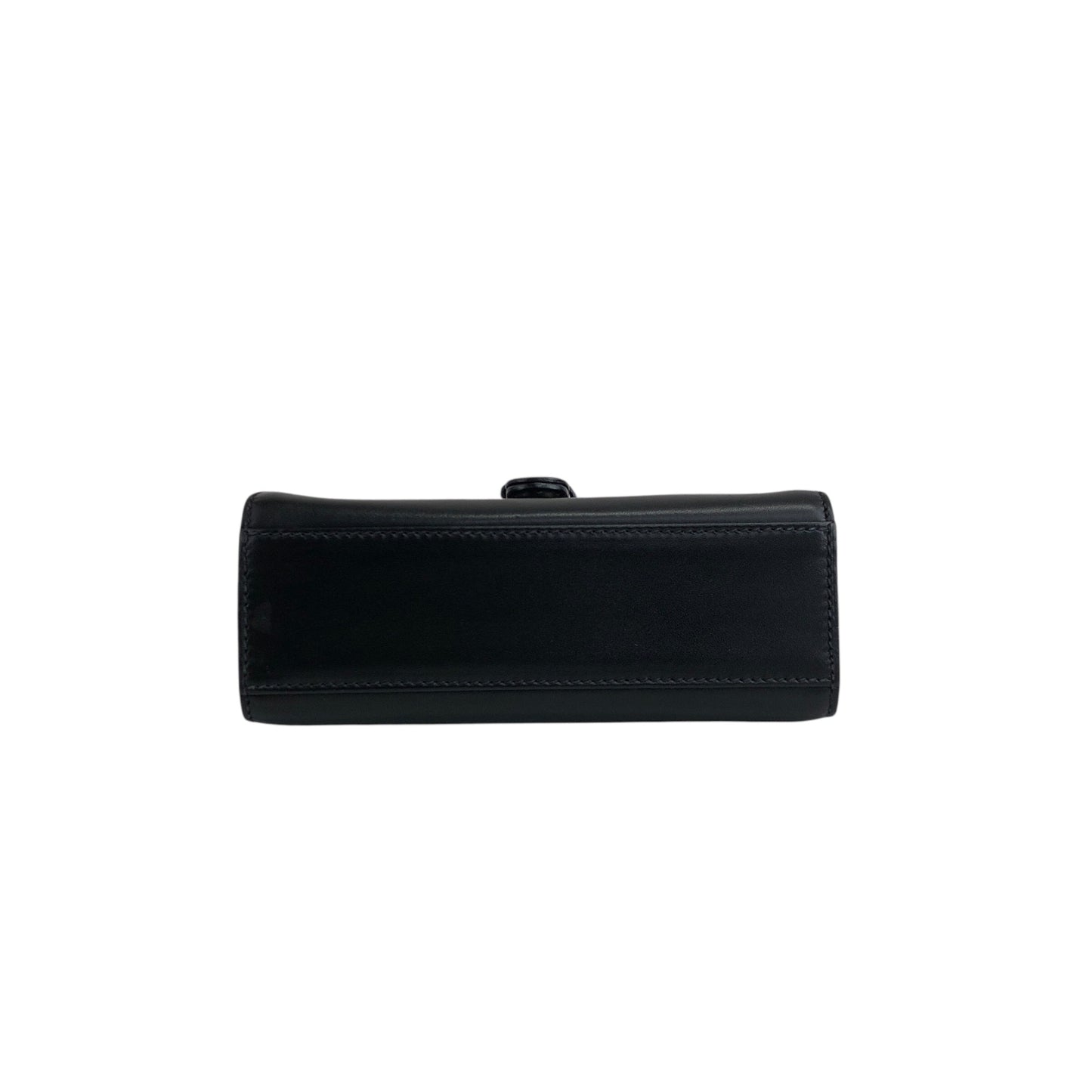 GUCCI Front Buckle Shoulder bag Black Vintage 6rzffs