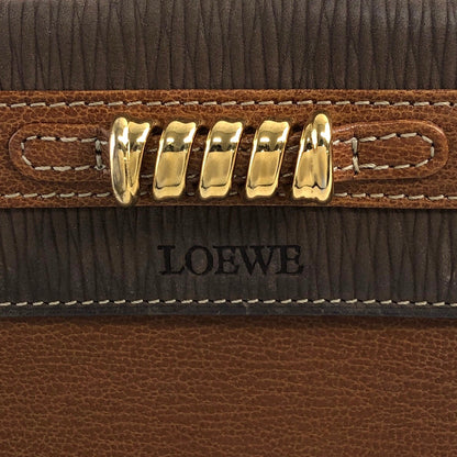 LOEWE Velazquez 皮革折疊錢包 棕色 復古 gmwjwm 