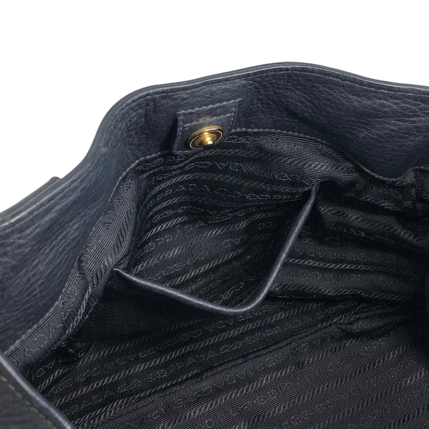 PRADA Logo Handbag Totebag Black Vintage 3ksgpr