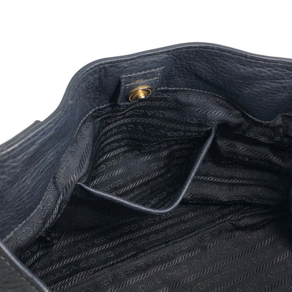 PRADA Logo Handbag Totebag Black Vintage 3ksgpr