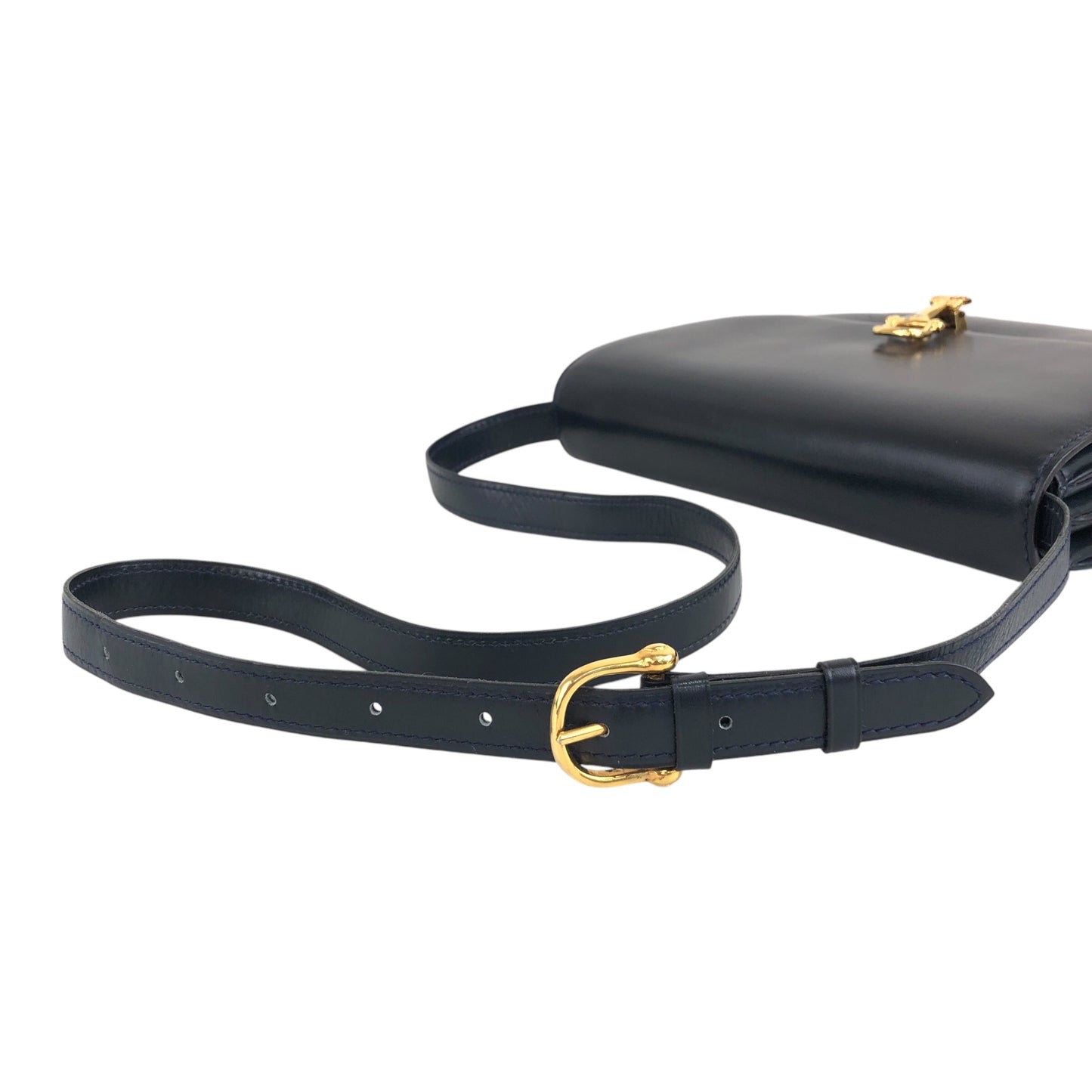 CELINE Carriage 肩背包 海軍藍 復古 cj4csv