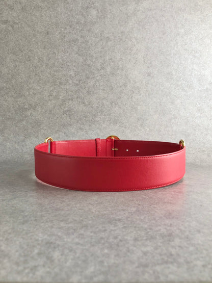 Christian Dior Logo Belt Red Vintage x8prhh
