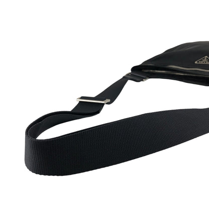 PRADA Tessuto Triangle Logo Shoulder bag Black Vintage mdycd2