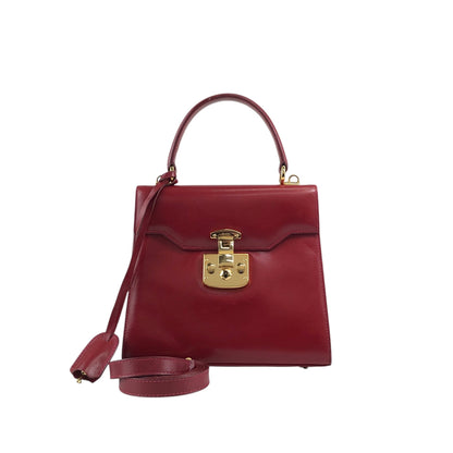 GUCCI Two-way Handbag Shoulder bag Red Vintage stnb53