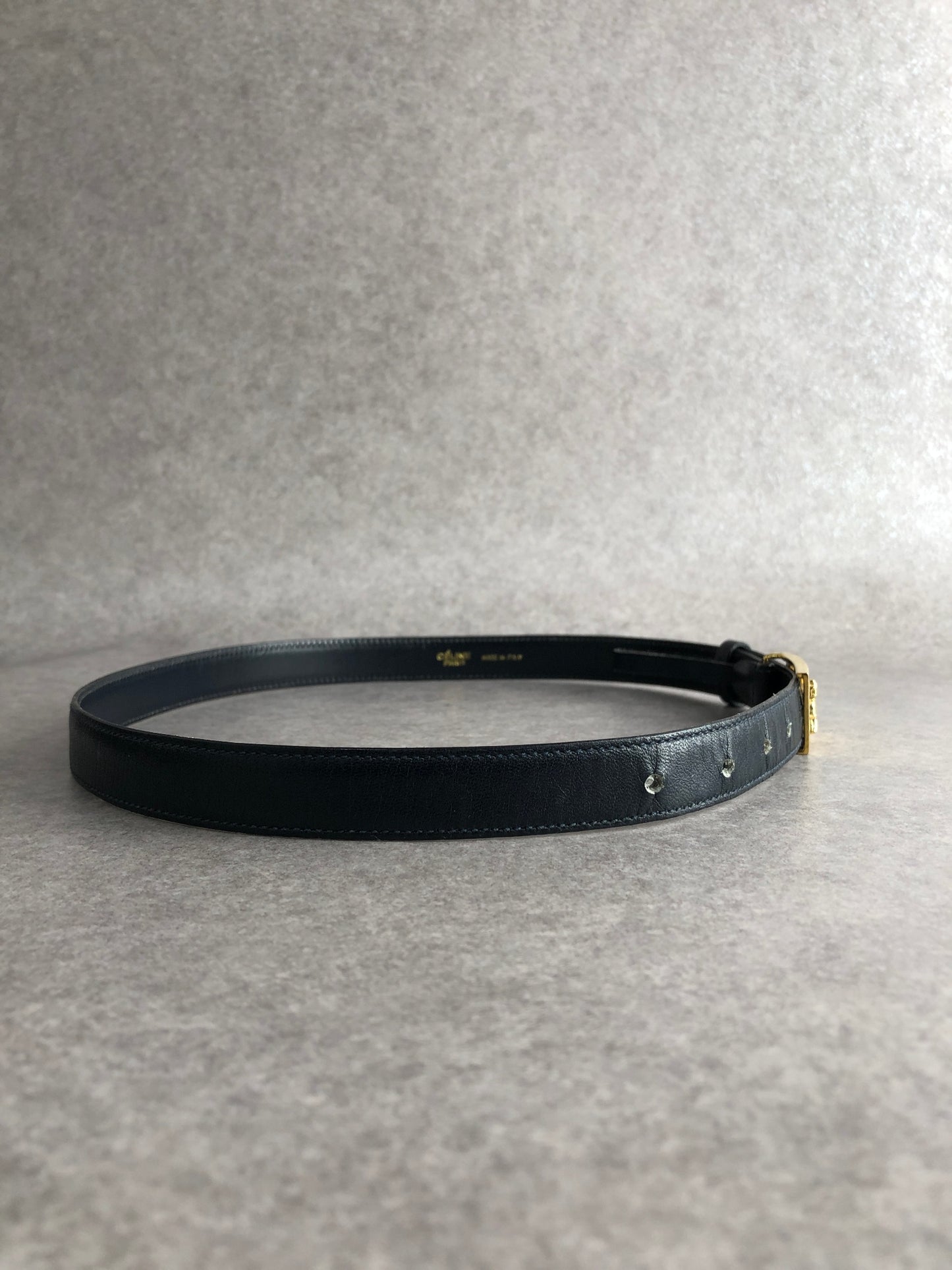 CELINE Horse Carriage Belt Navy Vintage zz8uea