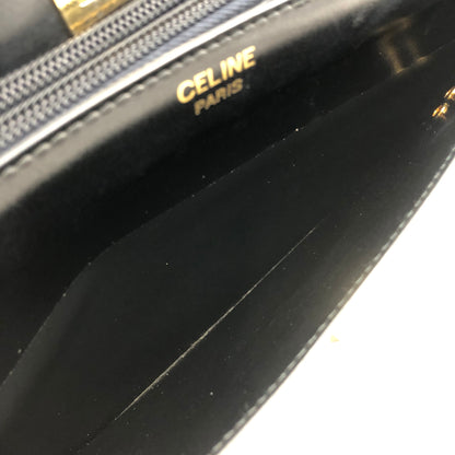 CELINE Metal Closure Handbag Black Vintage rchsfc