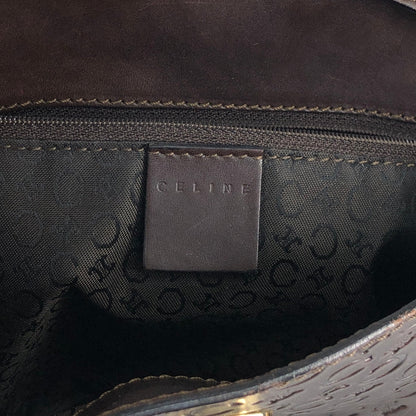CELINE Blason Turn Lock Shoulder bag Brown Vintage txixub