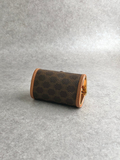 CELINE Macadam Blason Coin Purse Brown Vintage fjmvvj
