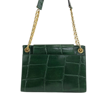 CELINE Chain Shoulder bag Green Vintage dwbc7x