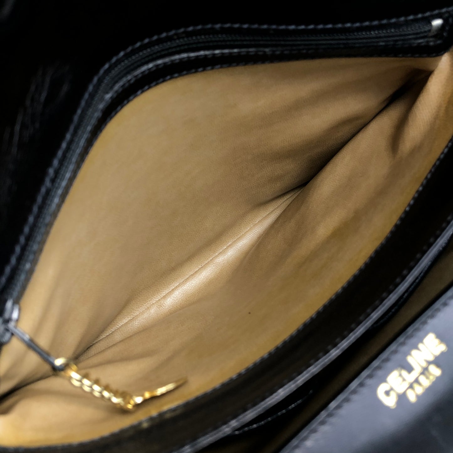 CELINE Blason Shoulder bag Black Vintage jvmcjz