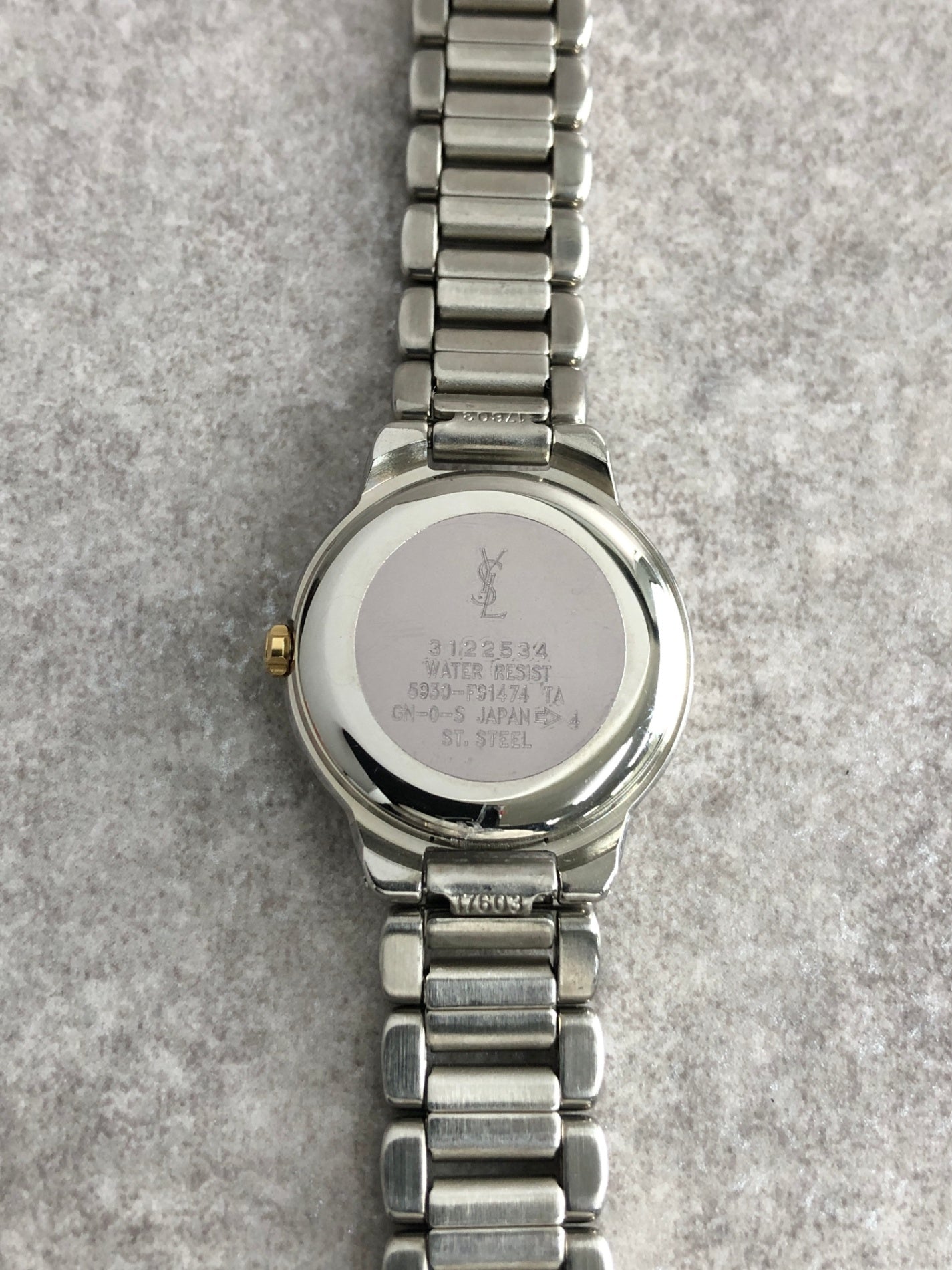 Yves Saint Laurent YSL Logo Watch Silver 5930-F91474 TA Vintage wdberd
