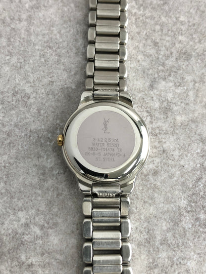 Yves Saint Laurent YSL Logo Watch Silver 5930-F91474 TA Vintage wdberd