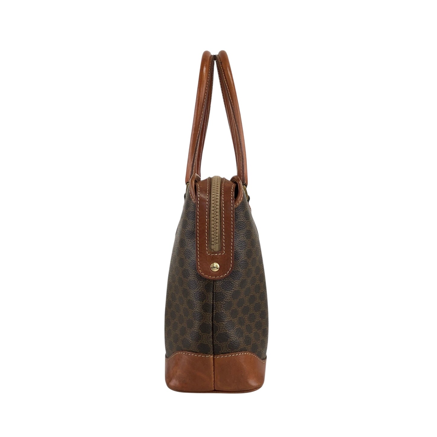 CELINE Macadam Blason Handbag Brown Vintage yry5hb