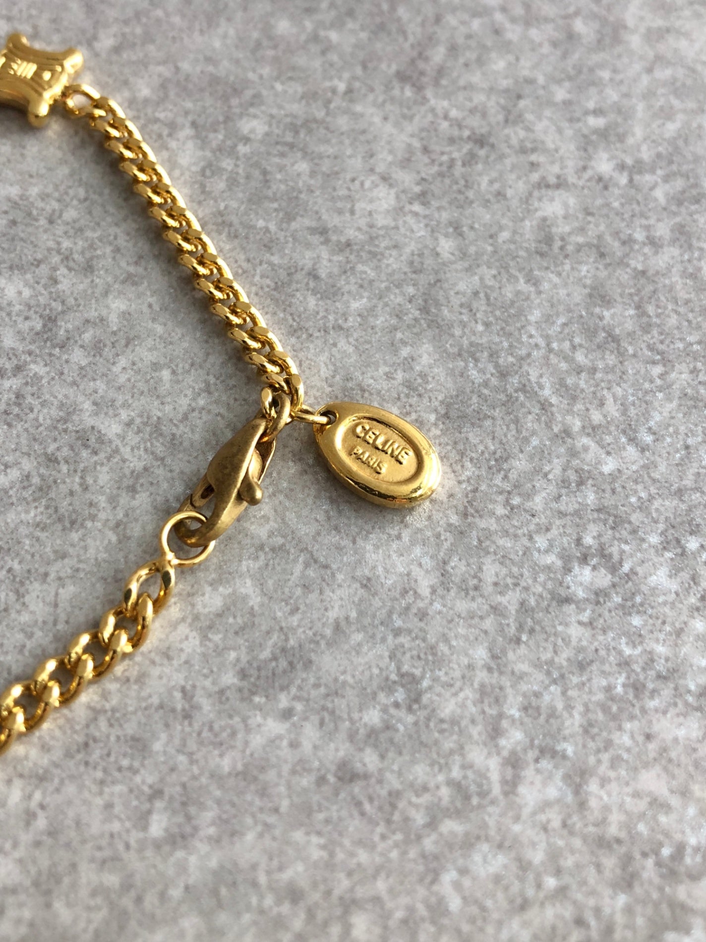 CELINE Blason Bracelet Gold Vintage gitunv