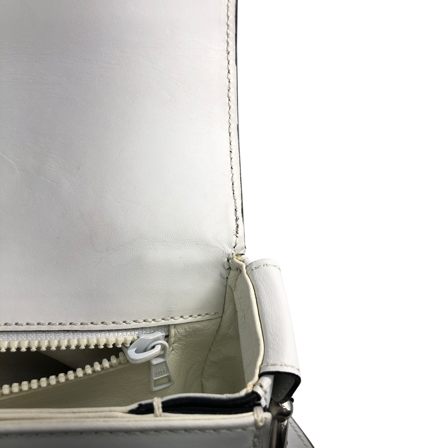 CELINE Shoulder bag White×Black Vintage d2pyg5