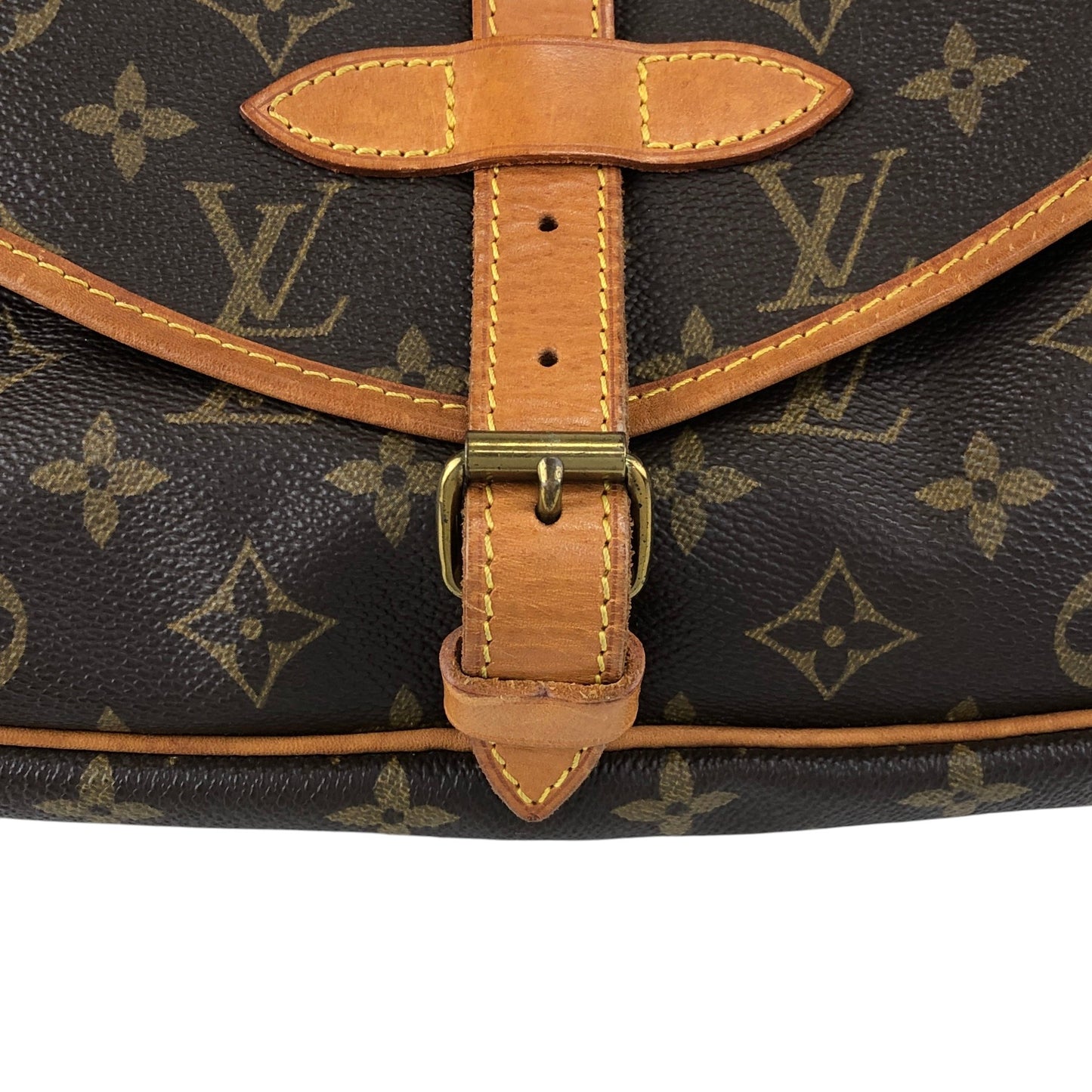 LOUIS VUITTON Monogram Shoulder bag Brown Vintage 27my8c