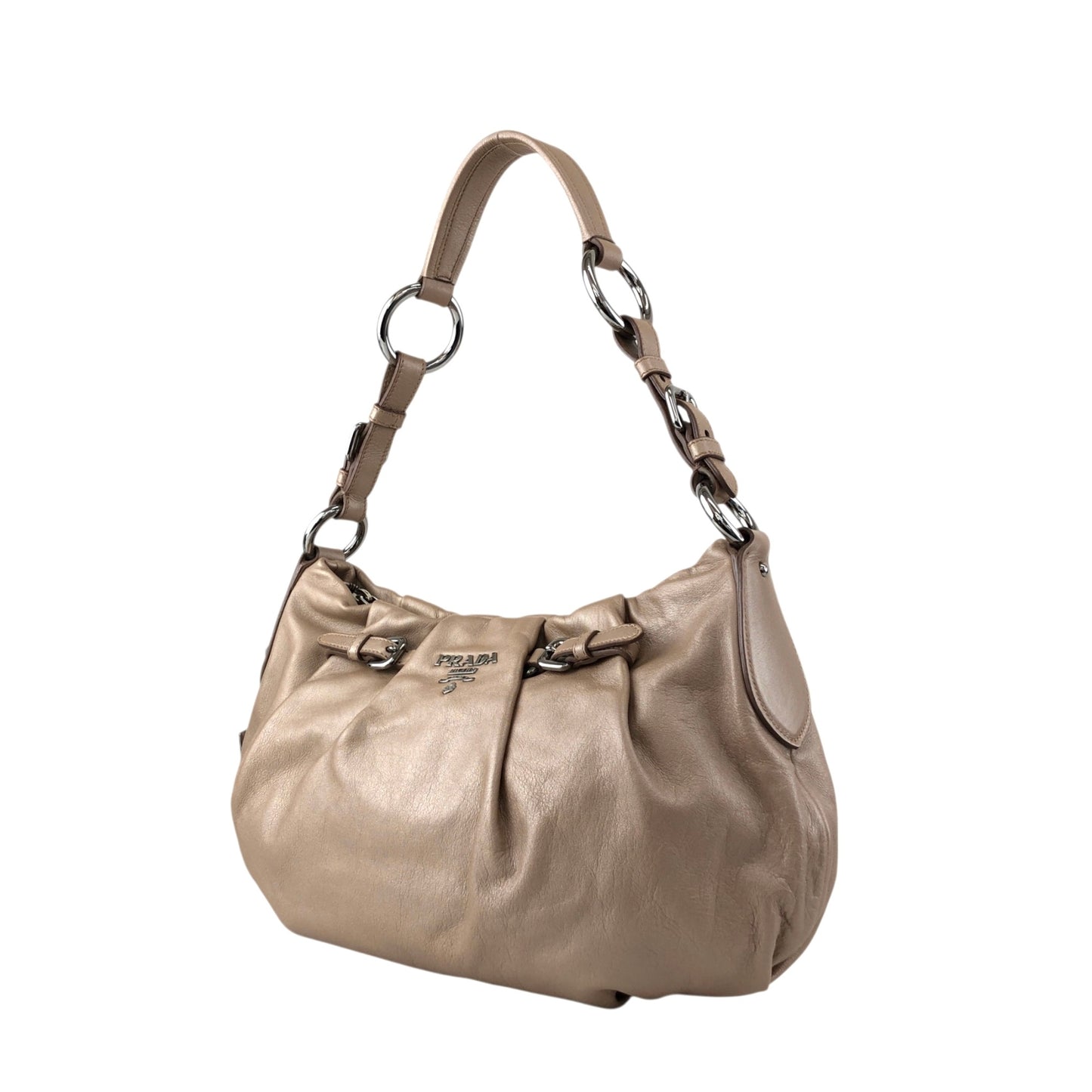 PRADA Logo Shoulder bag Beige Vintage rudk7b