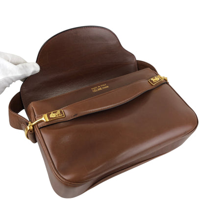 CELINE Horse Carriage Shoulder bag Brown Vintage ggiycy