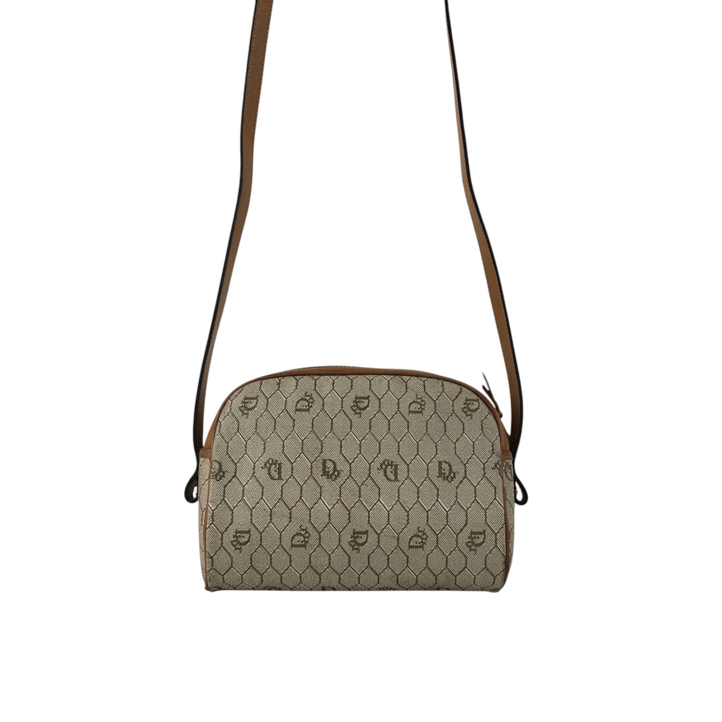 Christian Dior Honeycomb Pattern Shoulder bag Beige Vintage 72arme