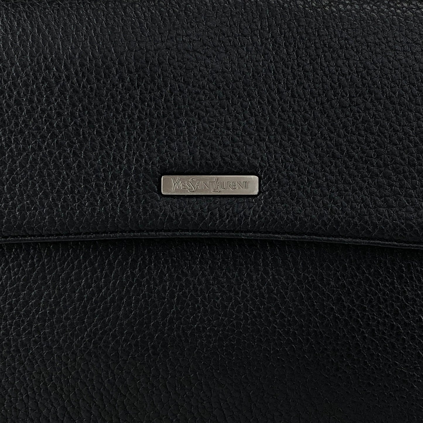 Yves Saint Laurent Logo Shoulder bag Black Vintage rpj32s