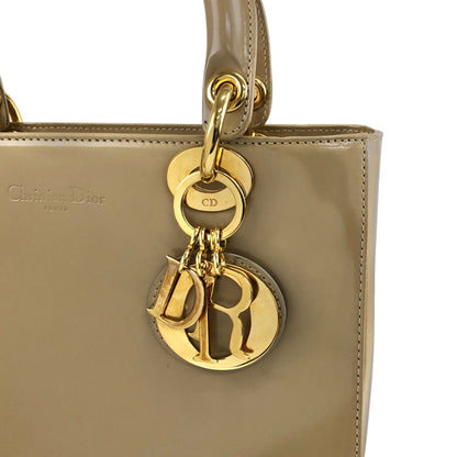 Christian Dior Lady Dior Logo Charm Two-way Handbag Shoulder bag Beige Vintage yj55s3