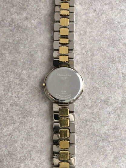 Christian Dior Octagon Watch Silver×Gold Vintage enrkhj