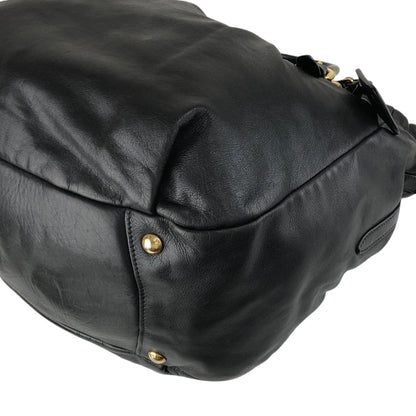 PRADA Logo Two-way Handbag Shoulder bag Black Vintage t5sy7s