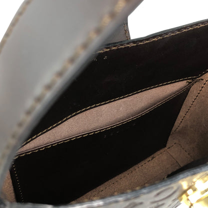 CELINE Turn Lock Small Handbag Brown Vintage 2h8bw4