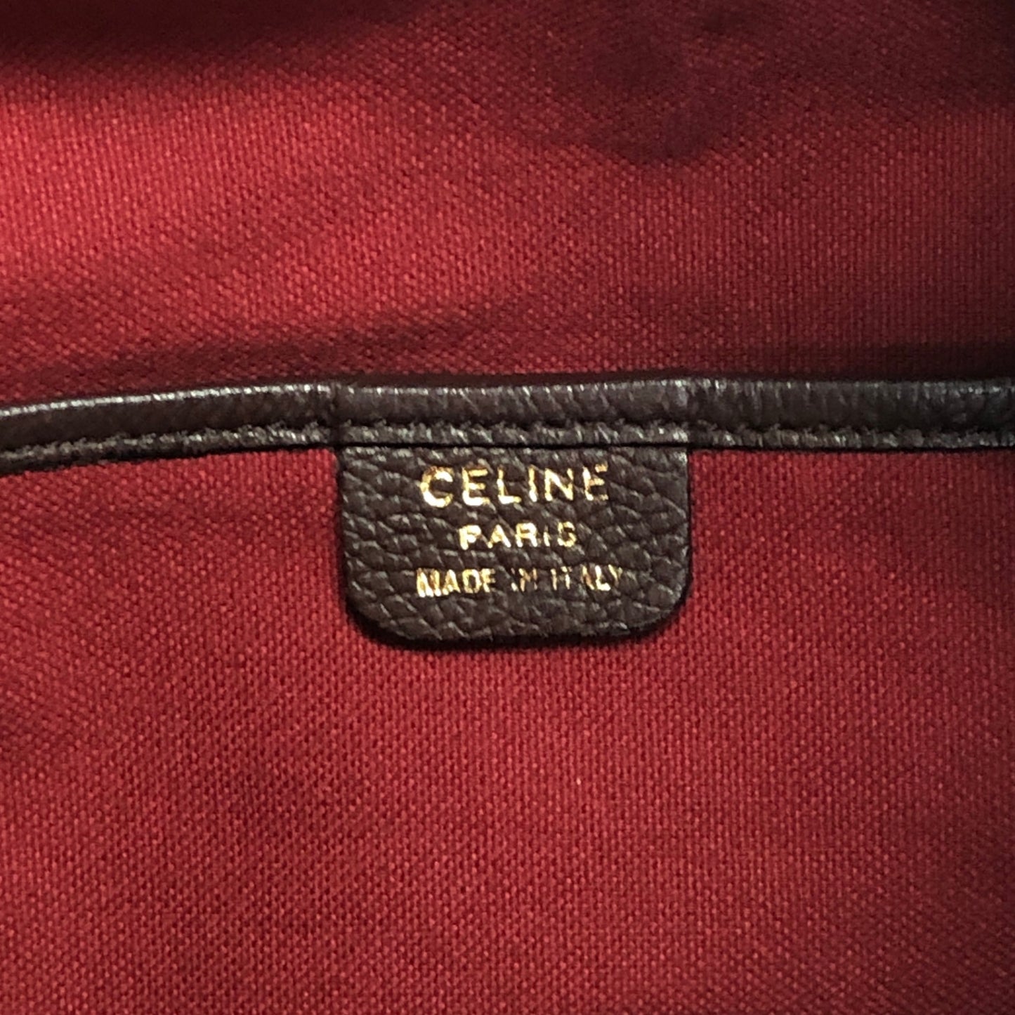 CELINE Toggle Clasp Drawstring Shoulder bag Brown Vintage 4cufh5